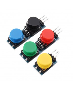 25Pcs 12x12mm Key Switch Module Touch Tact Switch Push Button Non  locking With Cap Red Black Yellow Green Blue